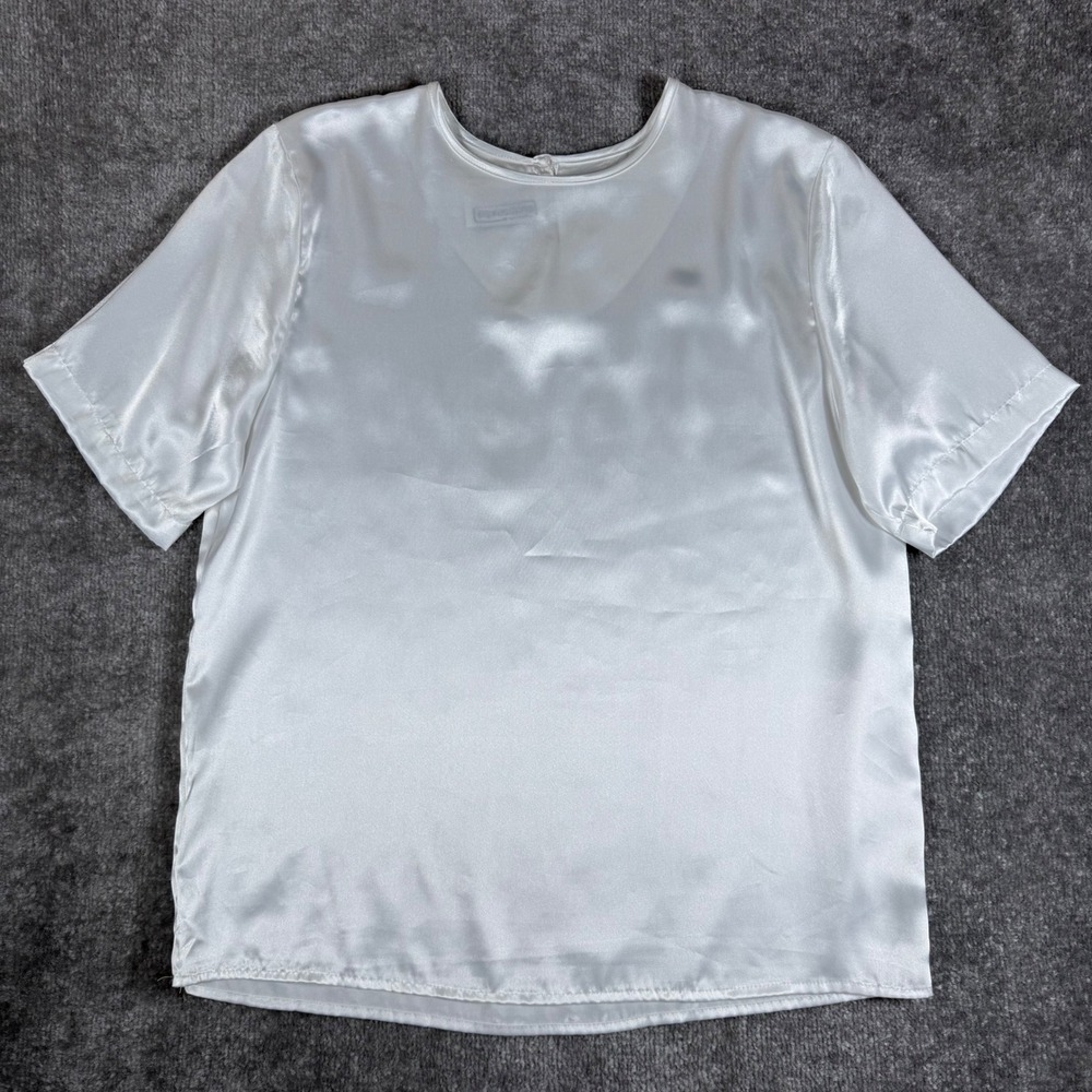 Impressions of California Blouse Women's XL White Satin Feel Shell Layer